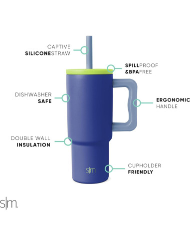 Taza Trek Simple Modern 24 oz con Asa y Tapa Silicona