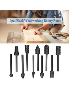 Juego de Fresas Rotativas 10 Pcs Bestgle 3mm Acero al Carbono 2