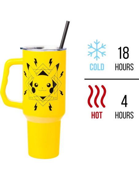 Vaso Acero Inoxidable Silver Buffalo Pikachu 1.18 L con Asa