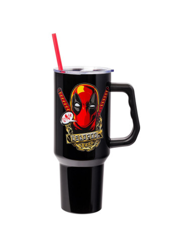 Vaso Acero Inoxidable Silver Buffalo Deadpool 1.18L con Asa