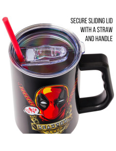 Vaso Acero Inoxidable Silver Buffalo Deadpool 1.18L con Asa 2