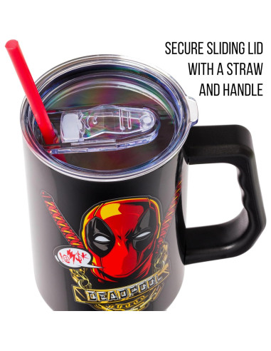 Vaso Acero Inoxidable Silver Buffalo Deadpool 1.18L con Asa