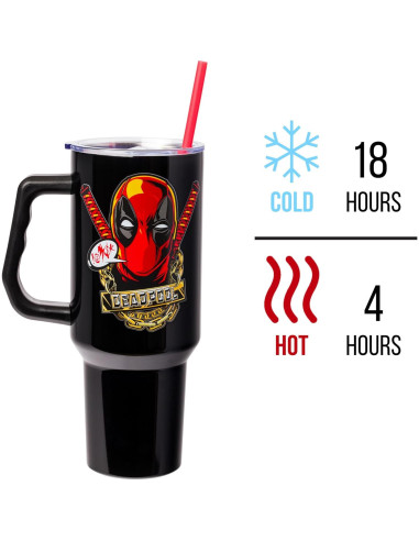 Vaso Acero Inoxidable Silver Buffalo Deadpool 1.18L con Asa
