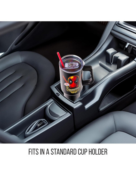 Vaso Acero Inoxidable Silver Buffalo Deadpool 1.18L con Asa