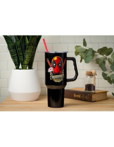 Vaso Acero Inoxidable Silver Buffalo Deadpool 1.18L con Asa