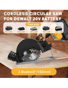 Sierra Circular Mini Inalámbrica HLiePiHa 20V 4" 12000RPM 2