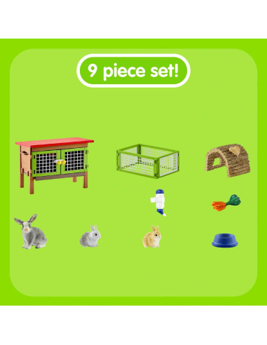 Set de Juego Schleich Casa de Conejos 9PC para Niños