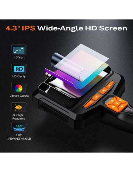 Cámara de Endoscopio AukonVee 1080P HD 4.3" Impermeable