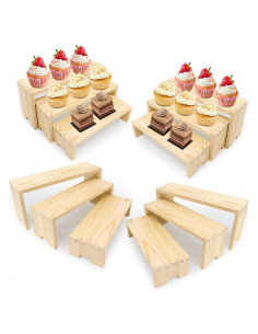 Juego de 12 Soportes de Exhibición de Madera Varbonia