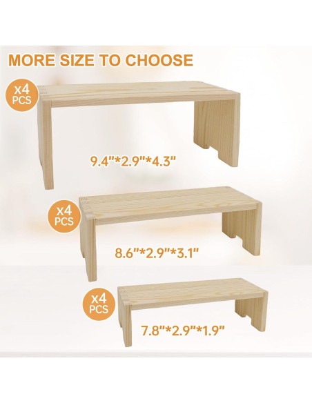 Juego de 12 Soportes de Exhibición de Madera Varbonia