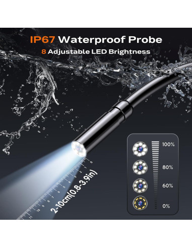 Cámara de Endoscopio AukonVee 1080P HD 4.3" Impermeable