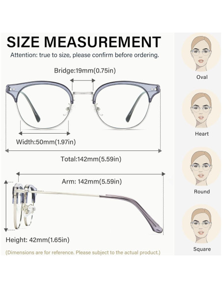 Gafas bloqueadoras de luz azul Cyxus 8019 para mujer - Anti-fatiga ocular
