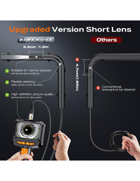 Cámara de Endoscopio AukonVee 1080P HD 4.3" Impermeable