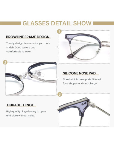 Gafas bloqueadoras de luz azul Cyxus 8019 para mujer - Anti-fatiga ocular