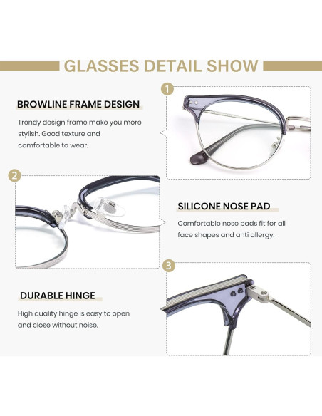 Gafas bloqueadoras de luz azul Cyxus 8019 para mujer - Anti-fatiga ocular