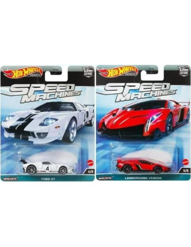 Conjunto 5 Vehículos Diecast Hot Wheels 2023 Máquinas Velocidad