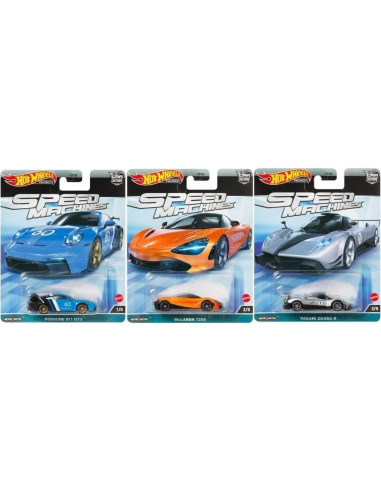 Conjunto 5 Vehículos Diecast Hot Wheels 2023 Máquinas Velocidad