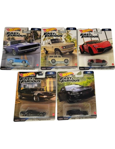 Hot Wheels Conjunto Premium Rápido y Furioso 5 Autos Diecast