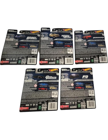 Hot Wheels Conjunto Premium Rápido y Furioso 5 Autos Diecast