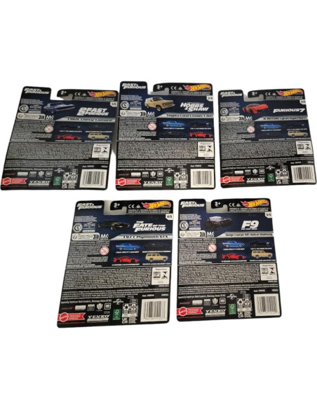 Hot Wheels Conjunto Premium Rápido y Furioso 5 Autos Diecast Hot Wheels Conjunto Premium Rápido y Furioso 5 Autos Diecast