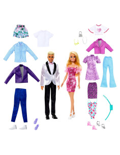 Conjunto de muñecas Barbie y Ken con ropa y accesorios