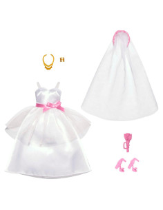Conjunto de Ropa de Barbie Novia con Accesorios - Mattel