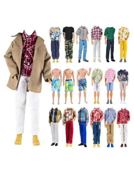 Conjunto de Ropa para Muñeca E-TING 5 Outfits + 5 Zapatos