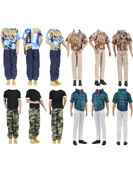 Conjunto de Ropa para Muñeca E-TING 5 Outfits + 5 Zapatos