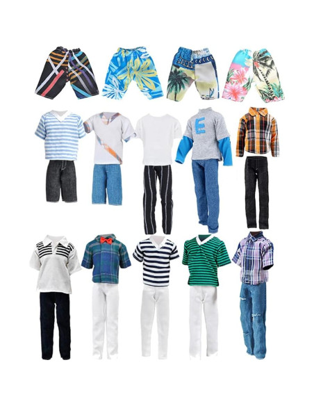 Conjunto de Ropa para Muñeca E-TING 5 Outfits + 5 Zapatos