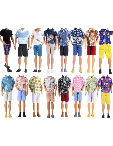 Conjunto de Ropa para Muñeca E-TING 5 Outfits + 5 Zapatos