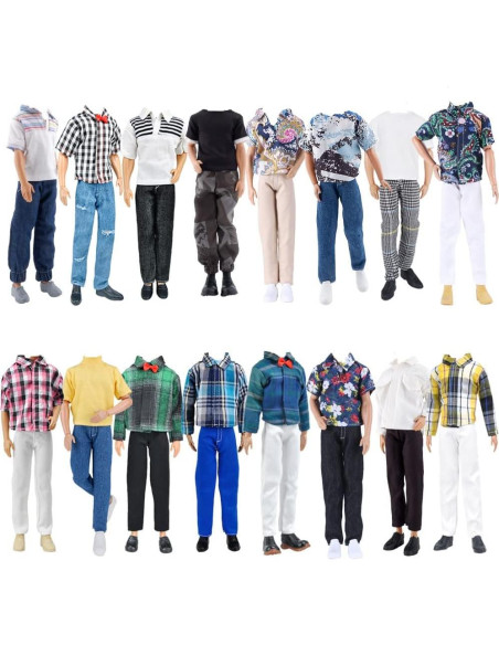 Conjunto de Ropa para Muñeca E-TING 5 Outfits + 5 Zapatos