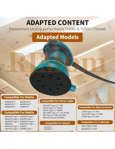 Almohadilla de Lijadora Orbital 5" RJMom RSP27 8 Agujeros 2
