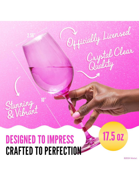 Copas de Vino Dragon Glassware Barbie - Juego de 2 - Rosa