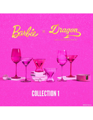 Copas de Vino Dragon Glassware Barbie - Juego de 2 - Rosa