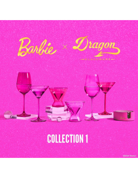 Copas de Vino Dragon Glassware Barbie - Juego de 2 - Rosa