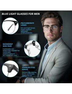 Gafas de Luz Azul WINTOO Unisex Media Montura UV400 2