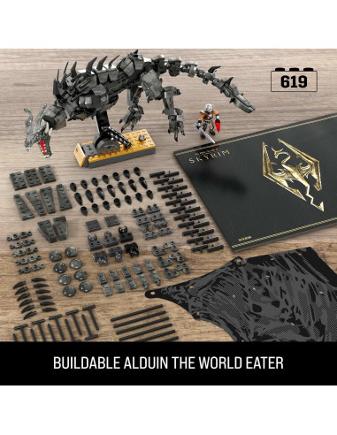 Figuras de Acción MEGA Skyrim Alduin 619 Piezas 63.5 cm