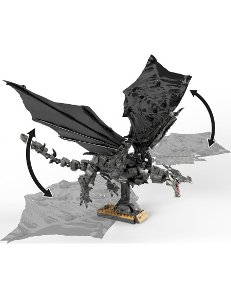 Figuras de Acción MEGA Skyrim Alduin 619 Piezas 63.5 cm