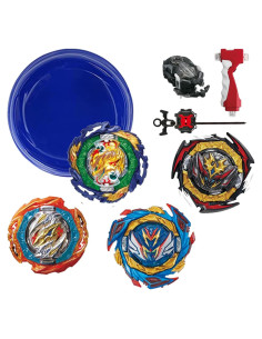 Juego de Tops Batalladores ASVEXKW 4 Tops 2 Lanzadores