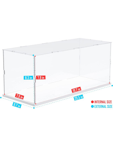Choowin Caja Acrílica para Lego 50x20x20 cm - A Prueba de Polvo