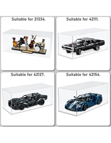 Choowin Caja Acrílica para Lego 50x20x20 cm - A Prueba de Polvo