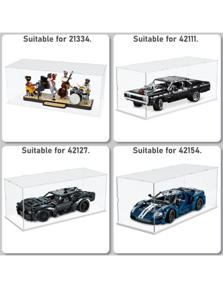 Choowin Caja Acrílica para Lego 50x20x20 cm - A Prueba de Polvo