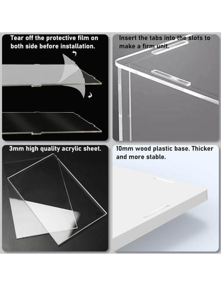 Choowin Caja Acrílica para Lego 50x20x20 cm - A Prueba de Polvo