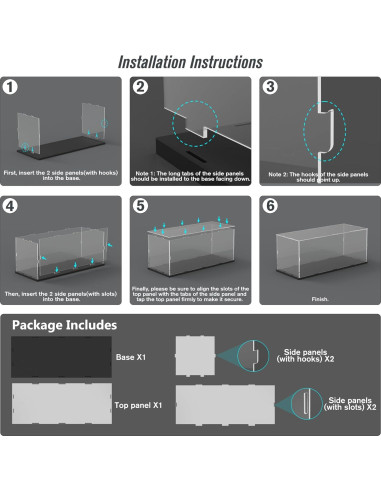 Choowin Caja Acrílica para Lego 50x20x20 cm - A Prueba de Polvo