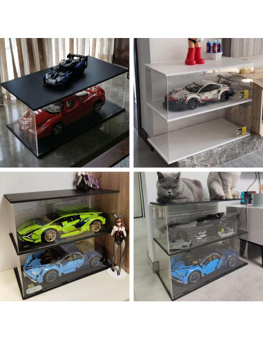 Caja de Exhibición Acrílica Choowin 2 Capas para Lego Negro