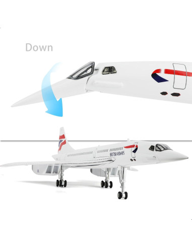 Modelo de avión Concorde QIYUMOKE 1/125 con soporte