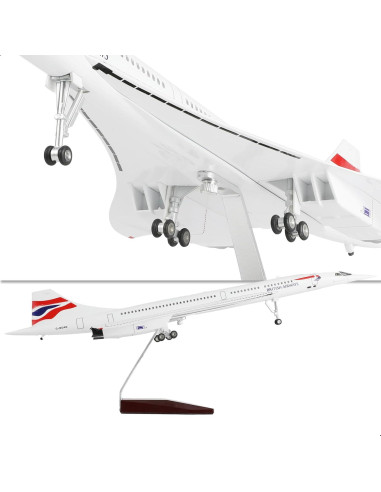 Modelo de avión Concorde QIYUMOKE 1/125 con soporte