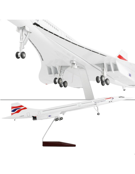 Modelo de avión Concorde QIYUMOKE 1/125 con soporte