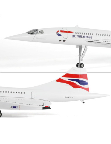 Modelo de avión Concorde QIYUMOKE 1/125 con soporte