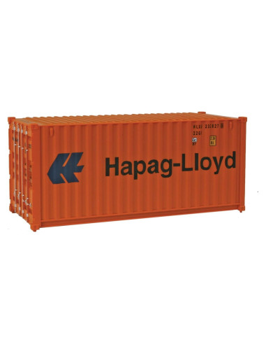 Contenedor Corrugado HO Walthers Hapag Lloyd 20 pies Naranja Azul